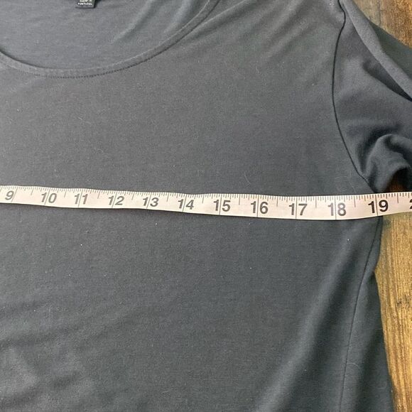 All Saints gray w/black sheer hem a sym midi dress jersey Sz M - Picture 7 of 7